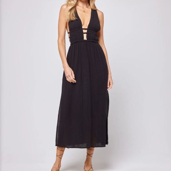 L*space Kira Cotton Coverup Maxi Cutout Dress in Sky Blue - Picture 9 of 12